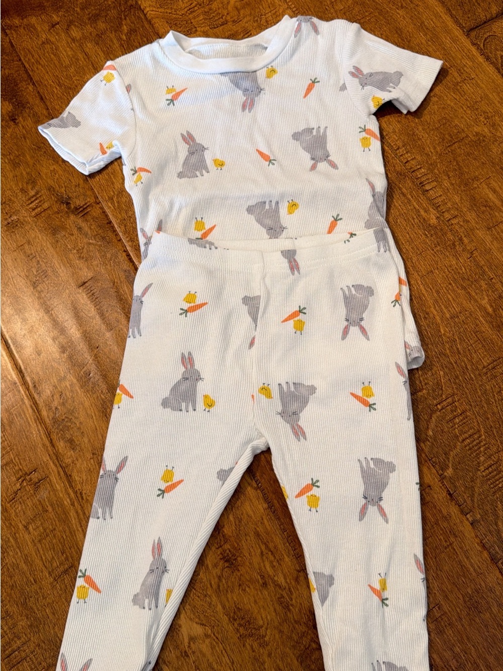 Carter's White Bunny & Carrot Pajama Set